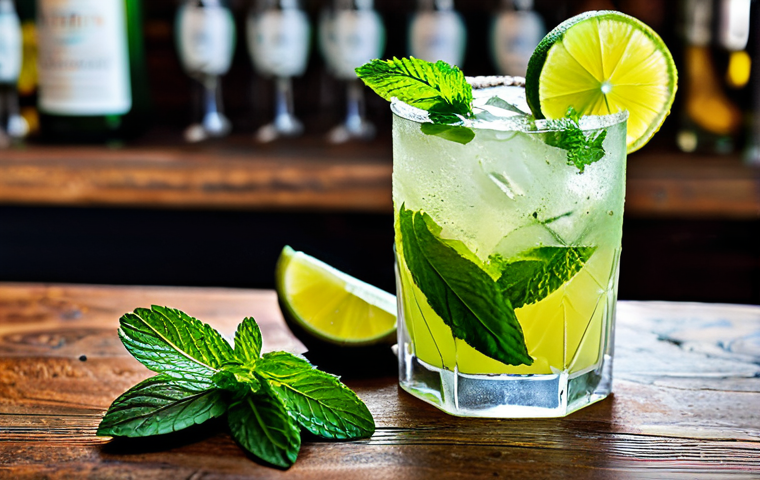 홈바텐더 칵테일 레시피 - The Cocktail Alchemist's Table**

"A well-organized home bar setup, featuring an array of colorful g...