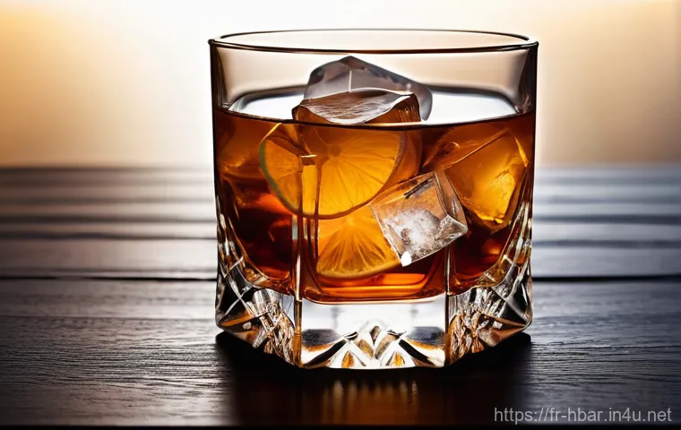 홈바텐더 버번 위스키 칵테일 - **"An elegantly styled home bar counter in a sophisticated Parisian apartment. A premium bottle of a...