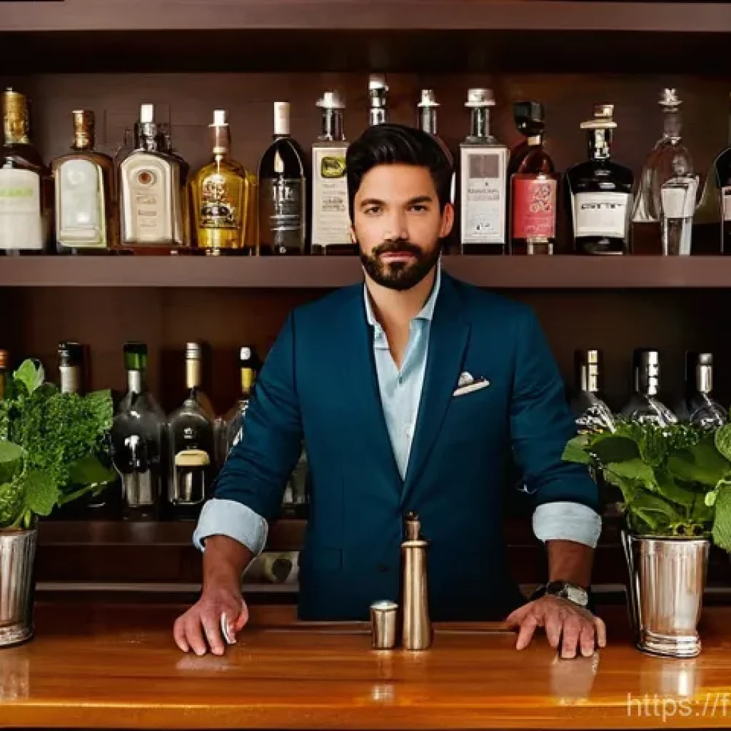 홈바텐더 혼술을 위한 칵테일 - **Prompt 1: The Art of Home Cocktail Creation**
"A stylishly dressed individual, in their late 2...