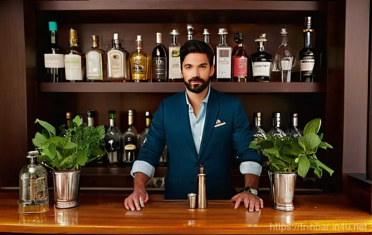 홈바텐더 혼술을 위한 칵테일 - **Prompt 1: The Art of Home Cocktail Creation**
    "A stylishly dressed individual, in their late 2...