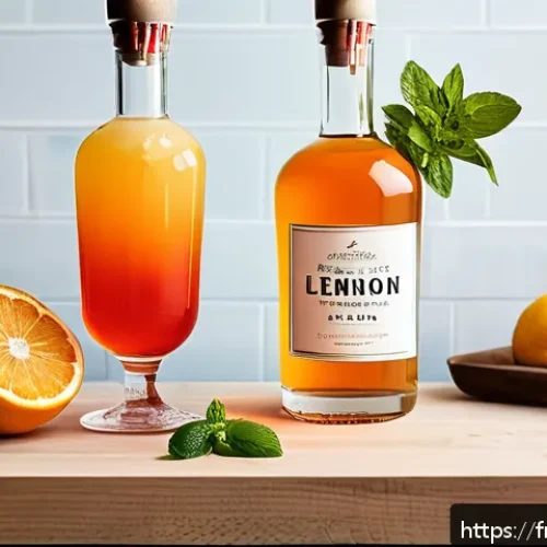 홈바텐더 저도주 칵테일 - A cozy and stylish home bar corner in a modern French apartment, featuring a neatly organized wooden...